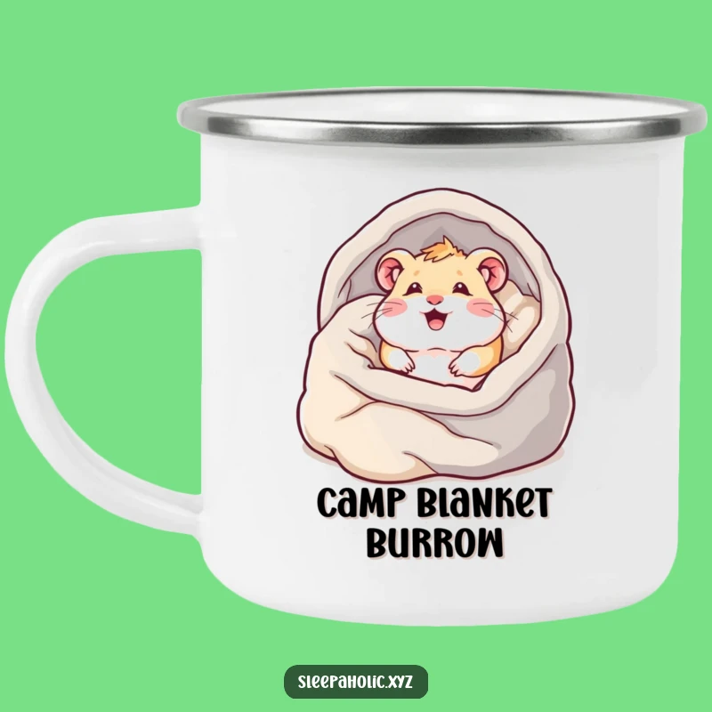 Funny Hamster Burrowing Camping Mug - Hilarious Outdoor Gift for Comfort Seekers