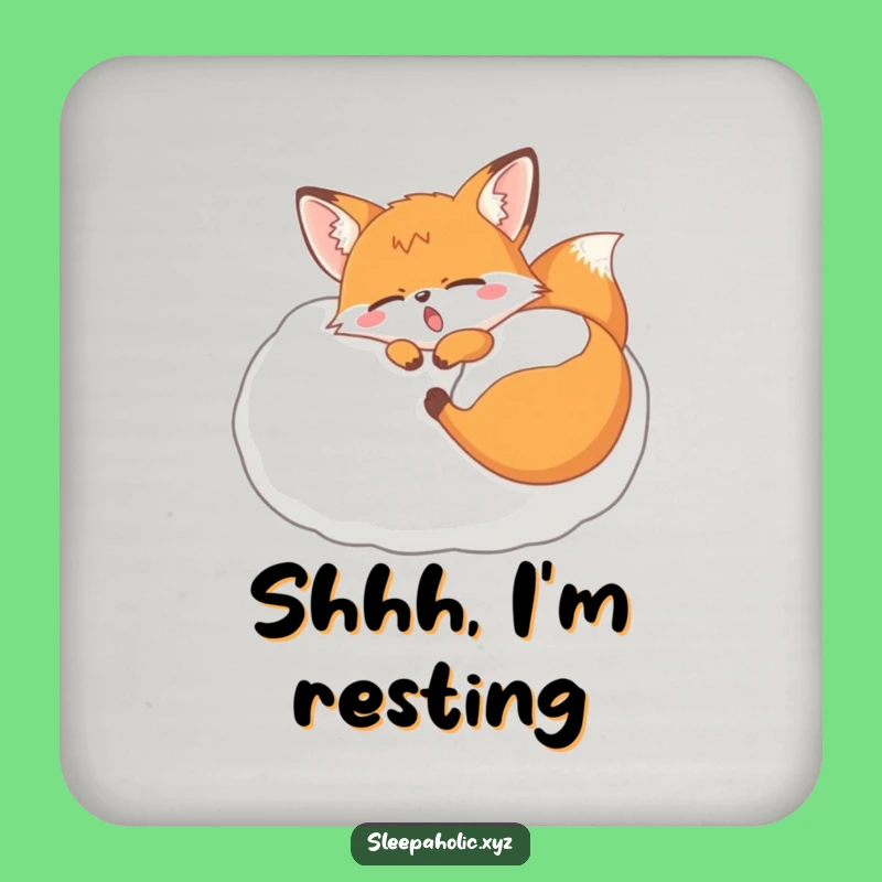 Funny Yawning Fox Coaster Set - Hilarious Gift for Cozy Tables