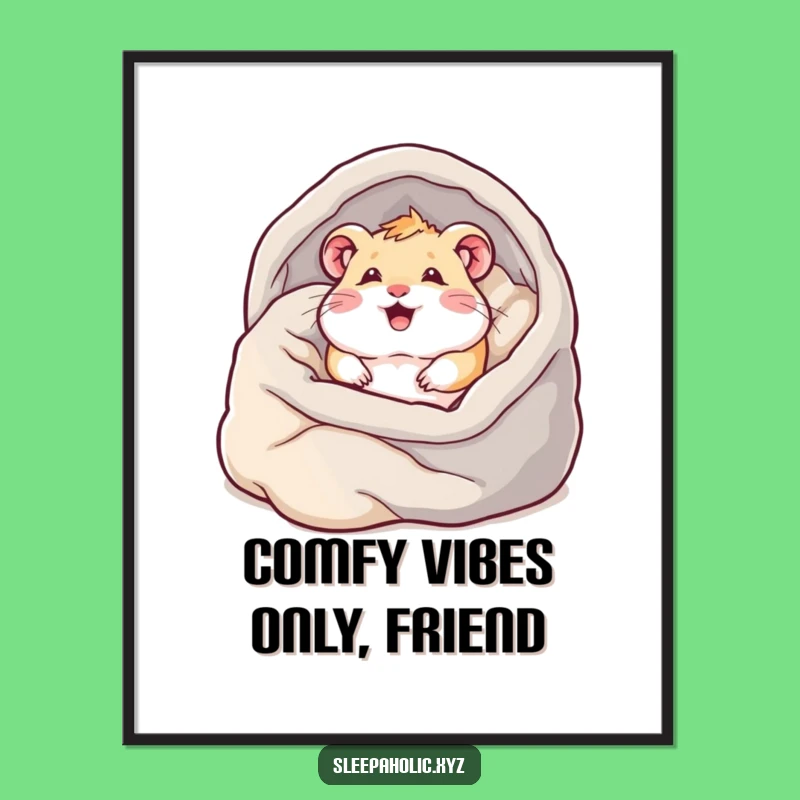 Funny Free Printable Wall Art: Hamster Blanket Burrow - Downloadable Cozy Decor!