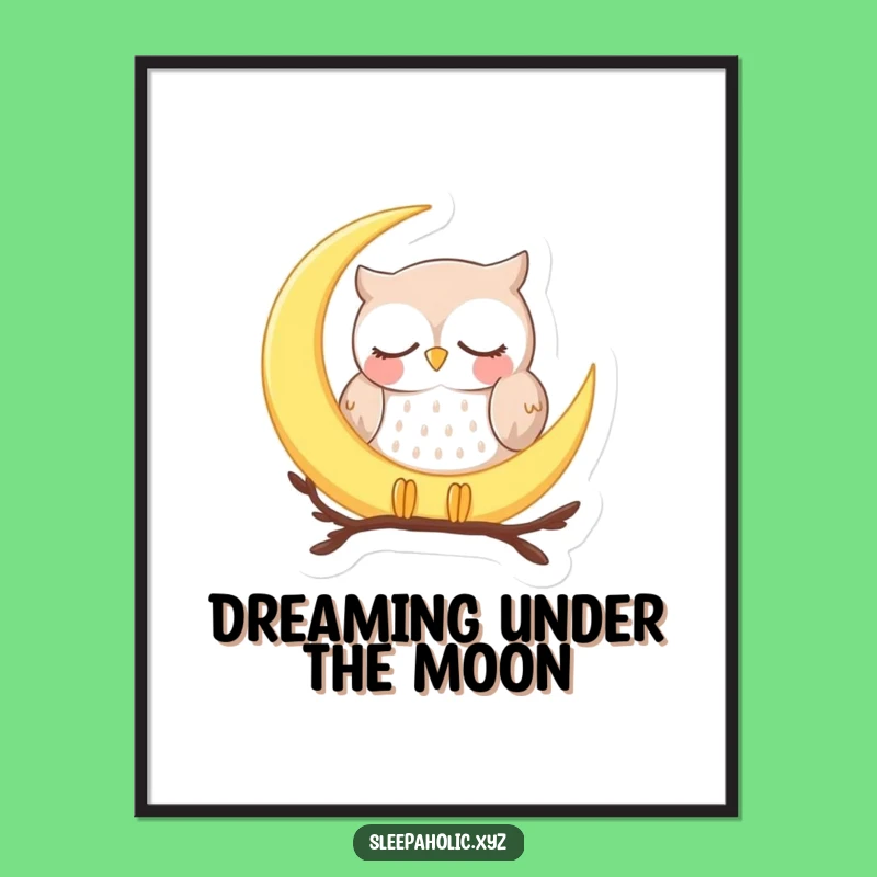 Funny Free Printable Wall Art: Owl Moon Slumber - Downloadable Celestial Decor!