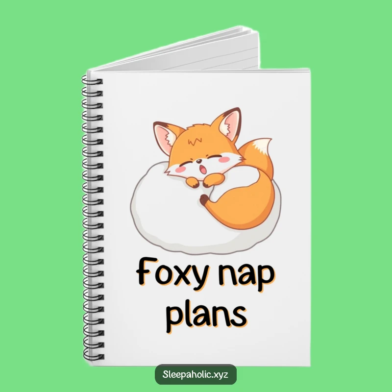 Funny Yawning Fox Notebook - Hilarious Journal for Sleepy Thoughts
